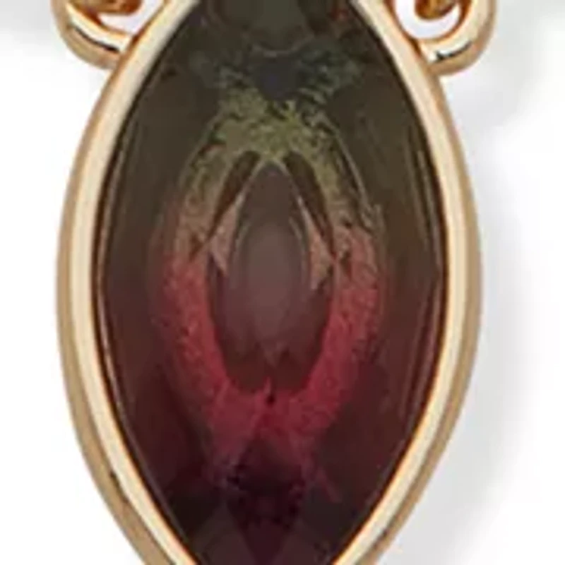 Gold Tone 2 Row Pendant Necklace