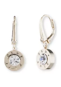 Crystal Logo Stone Drop Earrings