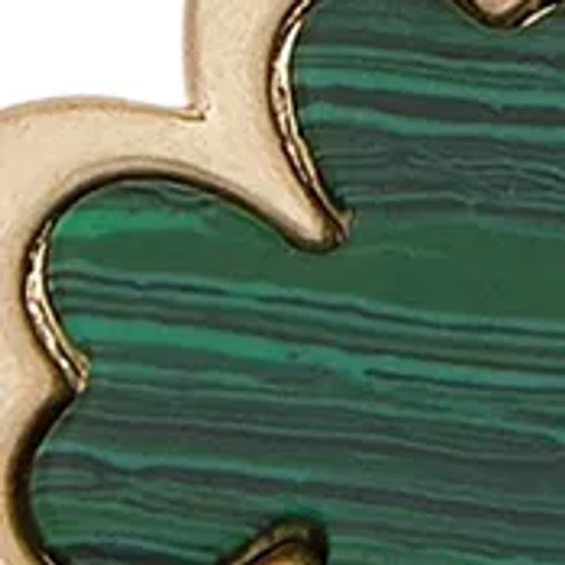 Gold Tone Green Luck Expandable Charm Bangle Bracelet