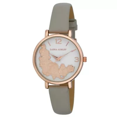 Gold Round Floral Bounty Strap Watch
