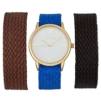 Watch Set 3 Interchangeable Fabric Straps