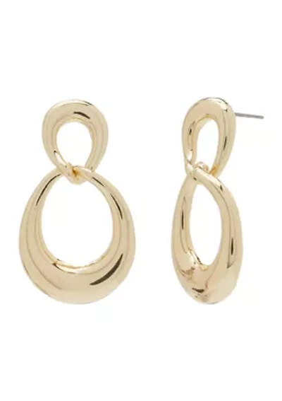Gold Tone Double Drop Earrings