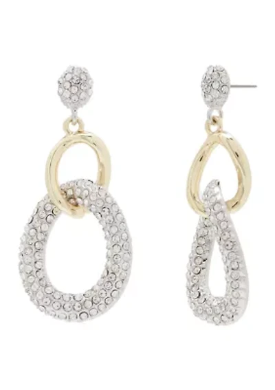 Gold Tone Fancy Crystal Drop Earrings