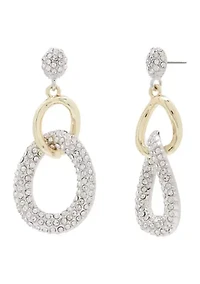 Gold Tone Fancy Crystal Drop Earrings