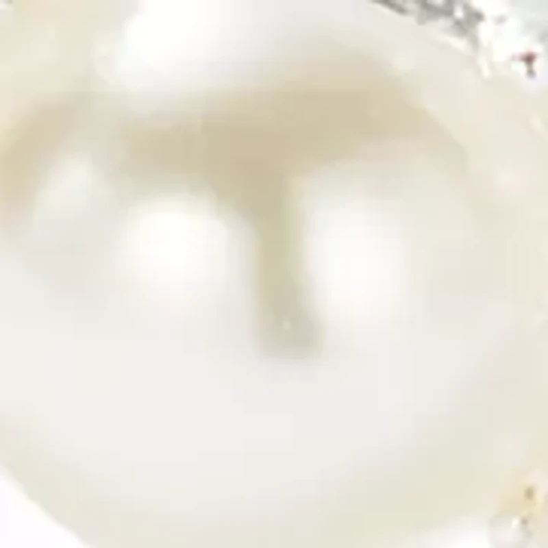 Bow and Pearl Silver Tone Stretch Bracelet