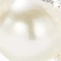 Bow and Pearl Silver Tone Stretch Bracelet