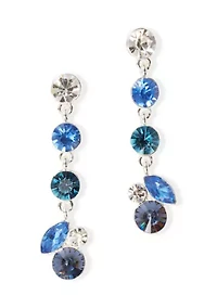 Round Stone Linear Post Earrings