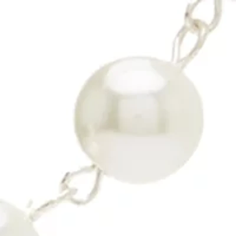 Silver Tone 34'' Fireball Pearl Strand Necklace