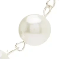 Silver Tone 34'' Fireball Pearl Strand Necklace