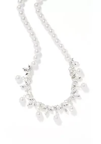 Marquise Crystal Pearl Frontal Necklace