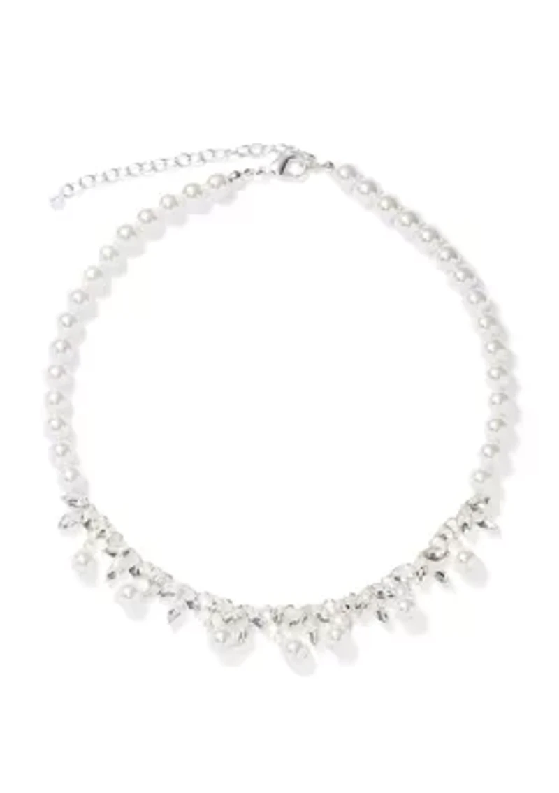 Marquise Crystal Pearl Frontal Necklace