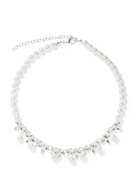 Marquise Crystal Pearl Frontal Necklace