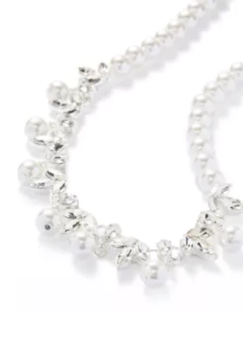 Marquise Crystal Pearl Frontal Necklace