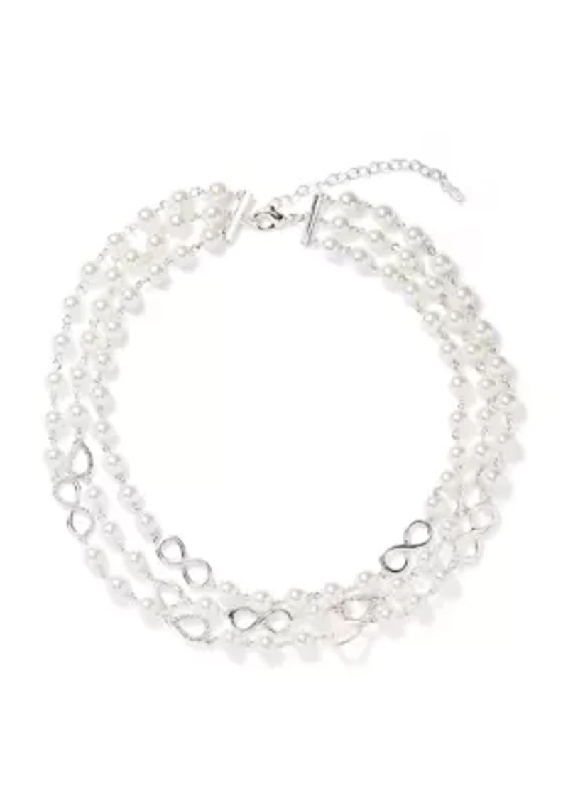 Pearl Infinity Multirow Necklace