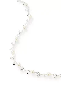 Bow and Pearl Collar Necklace