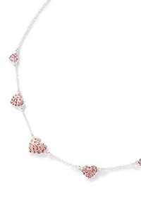 Pavé Heart Station Necklace