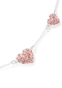 Pavé Heart Station Necklace