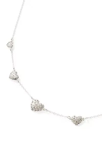 Pavé Heart Station Necklace