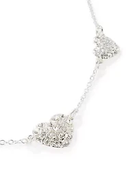 Pavé Heart Station Necklace