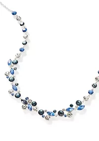 Multi-Cluster Stone Collar Necklace