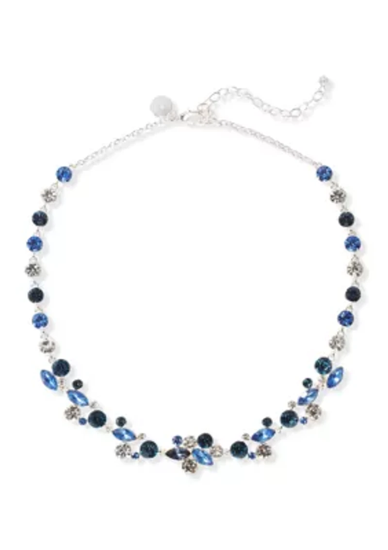Multi-Cluster Stone Collar Necklace