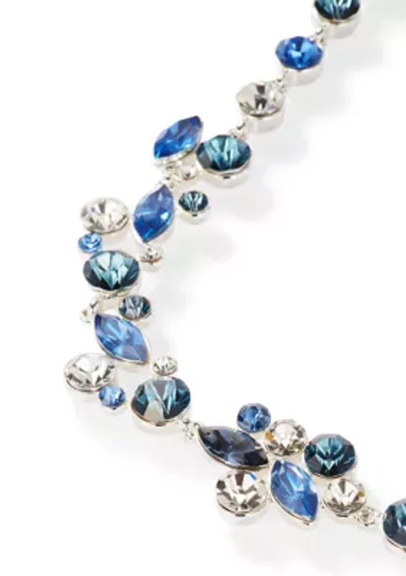 Multi-Cluster Stone Collar Necklace