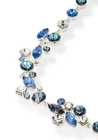 Multi-Cluster Stone Collar Necklace