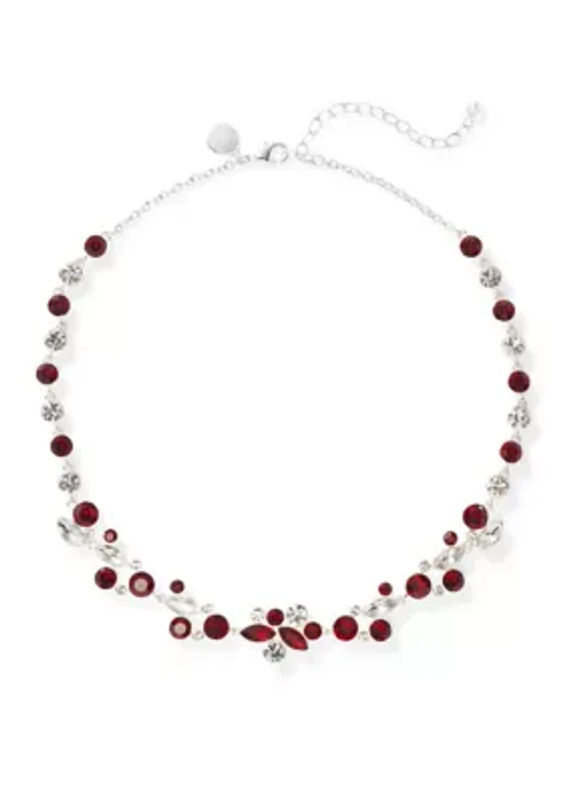 Multi-Cluster Stone Collar Necklace