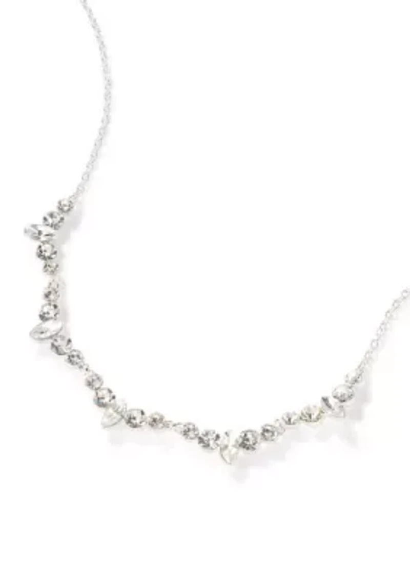 Crystal Frontal Silver Tone Necklace