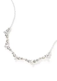 Crystal Frontal Silver Tone Necklace
