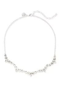 Crystal Frontal Silver Tone Necklace