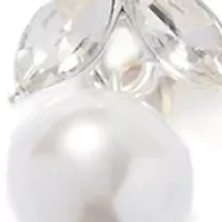 Crystal Pearl Pendant Necklace and Earring Set