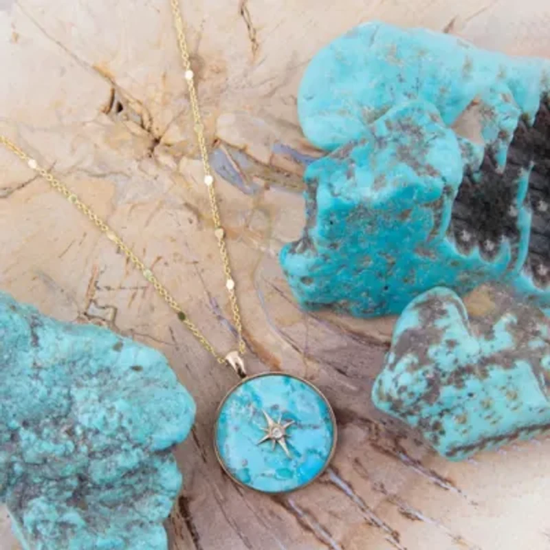 Celestial Blue Turquoise Golden Bypass Ring