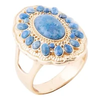 Concho Denim Blue Lapis Golden Ring