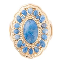Concho Denim Blue Lapis Golden Ring