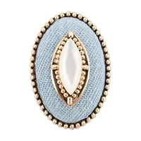 Denim Dreams White Mother of Pearl Golden Statement Ring