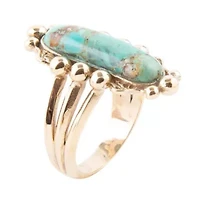 Plateau Blue Turquoise and Golden Ring