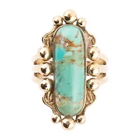 Plateau Blue Turquoise and Golden Ring