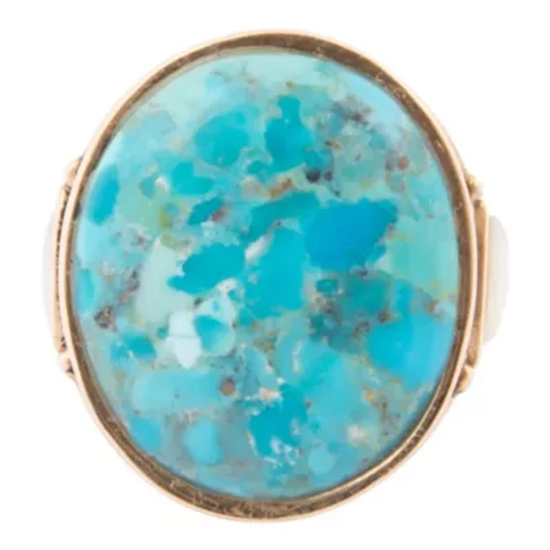 White Mother of Pearl Petals Golden Statement Ring