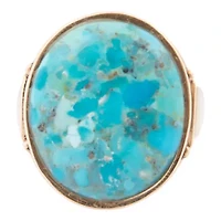 White Mother of Pearl Petals Golden Statement Ring