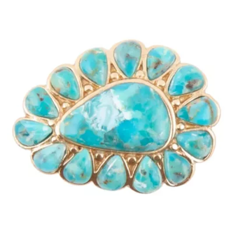 Durango Blue Turquoise Golden Statement Ring