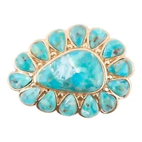 Durango Blue Turquoise Golden Statement Ring