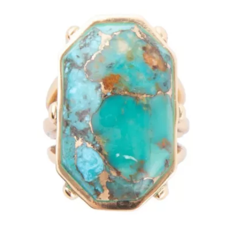 Dolce Blue Teal Turquoise Matrix and Golden Ring
