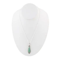 Anemone Long Diamond Blue Turquoise and Silver Necklace