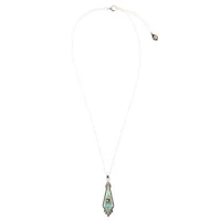 Anemone Long Diamond Blue Turquoise and Silver Necklace