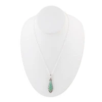 Anemone Long Diamond Turquoise and Sterling Silver Necklace