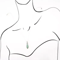 Anemone Long Diamond Turquoise and Sterling Silver Necklace