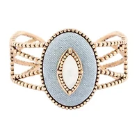 Blue Denim Dreams White Mother of Pearl Golden Cuff Bracelet