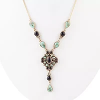 Barcelona Black Onyx and Blue Turquoise Golden Y-Necklace