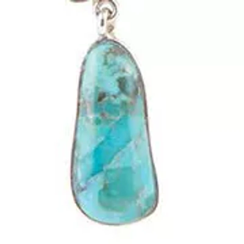 Biwa Blue Turquoise and Silver Link Necklace